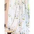 Tranquebar Curtain Co. Sheer Curtains for Window, 30-35% Light Filtering, Butterfly & Floral Print (Titli Sheer: Blue) -5 Feet, Set of 2 (Length 152 cm) - with Back Tab
