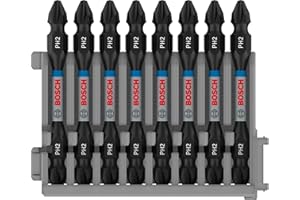 Bosch Accessories Professional 8 pièces Pack d'Embouts de Vissage Double Tête Phillips (Impact Control, 8 x PH2-PH2 Bits, Longueur 65mm, Accessoires de visseuse à percussion) 2608522337 Framboise