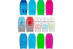 Two Bare Feet Bodyboard with Leash — Adult Boogie Board | IXPE Foam Deck, EVA Core & Slick Bottom | Lightweight, Durable, High-Performance Wave Rider for Beach & Surf