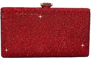 Boutique De FGG Elegante Borsa da Sera con Cristalli per Donna Borse Serali Formale con Strass Stilosa Borsa a Scatola Borsa da Sposa, Piccolo