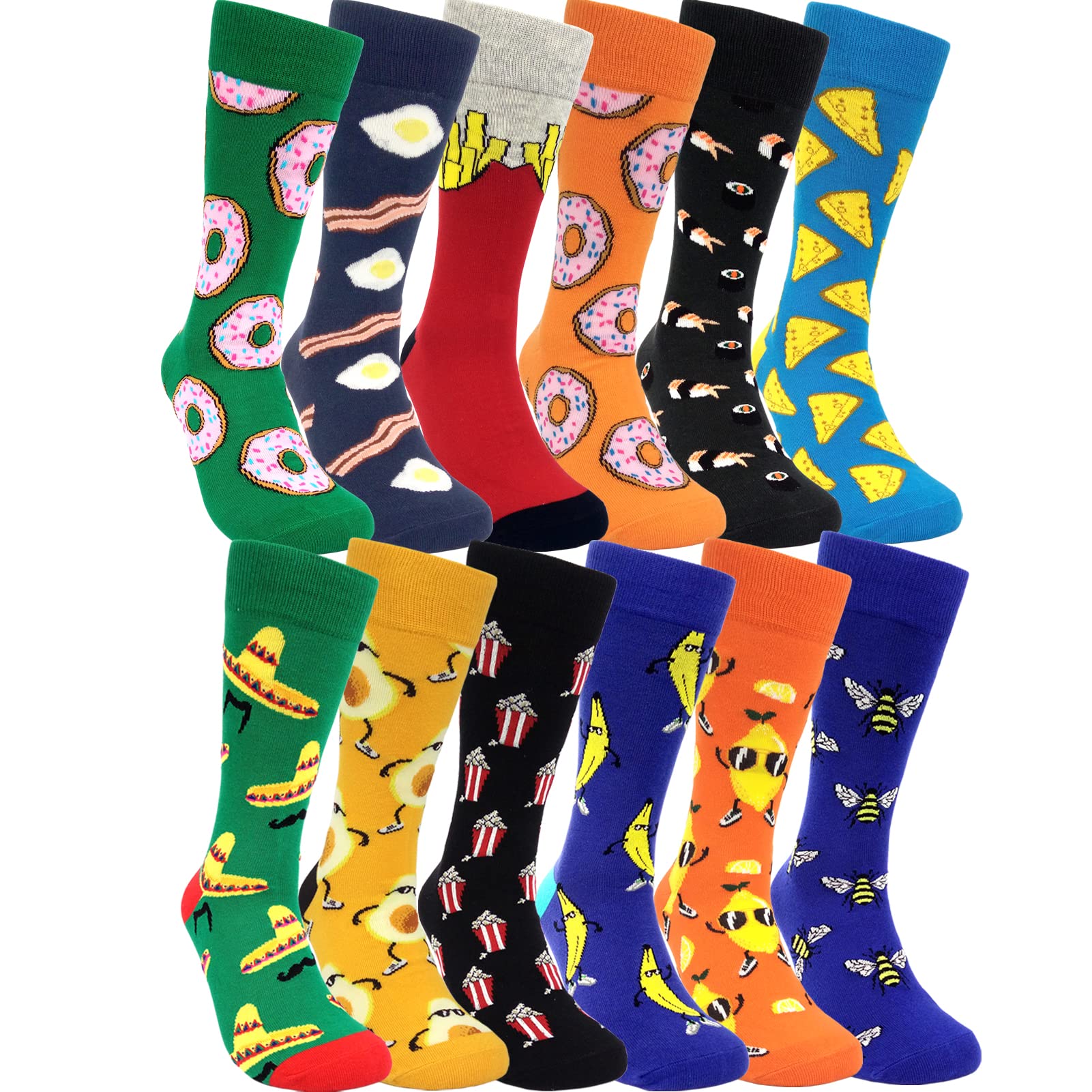 NALACAL Funny Mens Colorful Dress Socks - Fun Novelty Patterned Cotton Crazy Design Socks(4 Packs): Buy Online at Best Price in UAE - Amazon.ae 6