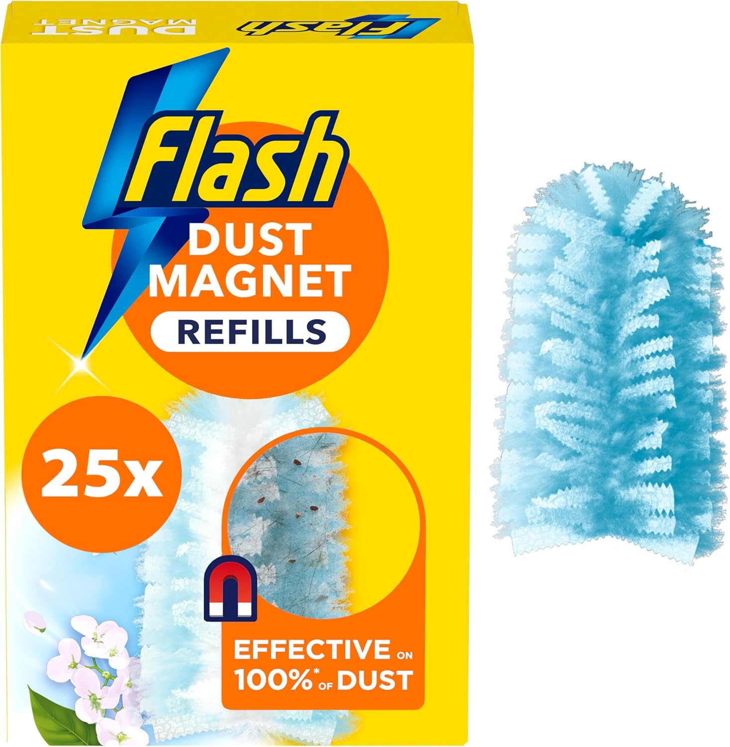 Flash Duster Dust Magnet Refills, Fluffy Dusters Refills, 25 Scented Dusters (5x5), Effective on 100% of Dust, Dust Magnet