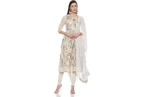 Biba Salwar Anzug-Set, gebrochenes Weiß/Grau, 3XL