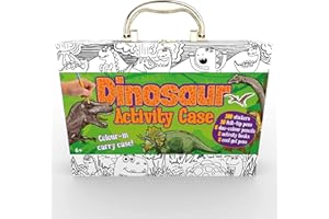 BOOKOLI LIMITED Dinosaur Activity Case | Dinosaur Activity Book | Dinosaur Stickers |Dinosaur Toys | Dinosaur Gifts for Boys | Dinosaur Play Sets | Kids Activities (Colour and Carry Activity Kit)