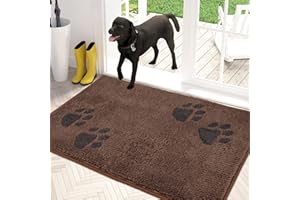 PURRUGS Dirt Trapper Doormat 80 x 120 cm, Non-Skid/Slip Machine Washable Entrance Rug, Shoes Scraper, Dog Door Mat, Super Absorbent Welcome mat for Muddy Wet Shoes and Paws