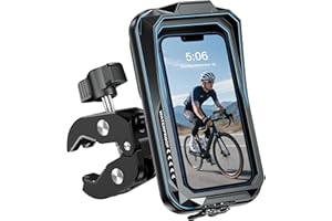 ENONEO Support Téléphone Vélo Moto Anti-Vibration Porte Telephone Velo Rotation à 360° Etanche Universel Support Telephone Trotinette Electrique Scooter avec Ecran Tactile