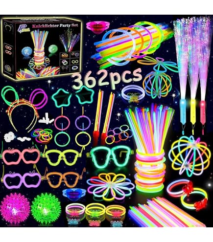 100x Knicklichter bunt – extra helle Glow Sticks mit Verbindern für