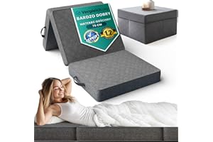 ‎DYNMC YOU DYNMC rozkładana sofa łóżko dla gości 2- BARDZO DOBRY test - H3 średnio twardy materac składany - składany materac dla gości (Ciemno Szary, Jednoosobowy)