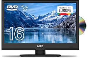 Cello C1620FS Téléviseur LED Full HD 16 Pouces avec Lecteur DVD Intégré et Triple Tuner DVBT2 S2