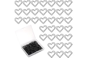 lasuroa 100szt Spinaczy do Papieru w Kształcie Serca, Małe Urocze Metalowe Serduszka Ozdobne Spinacze do Papieru Biura Notatek Dokumentów Dekoracji Ślubnych i Projektów Rzemieślniczych (Czarne)