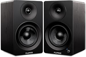 Fluance AI41 2 Way 2.0 Stereo Bookshelf Speaker with 5 Inch Drivers, 90W Amplifier for Turntable, TV, PC and Bluetooth 5, Optical, USB & Sub-Out (Black Ash)