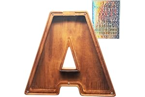 Wooden Letter Piggy Bank – Crefun HM284A New 23 cm/9.1 Inch Large Piggy Bank for Kids for Real Money, Coin Bank for Adult, Personalized Money Box for Home Decoration with Alphabet Stickers for DIY