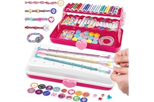 TingingYuli Kit para hacer pulseras de amistad para niñas, manualidades para niños, fabricante de pulseras de hilo DIY, juguetes para niñas, regalos de Pascua y cumpleaños para niños (White/Rose)