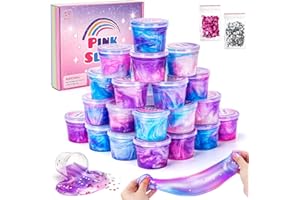 PEAROFT Kit Slime Fluffy Regalo Bambina 6 7 8 9 Anni Femmina, Butter Slime per Bambini Giochi Bimba 5 7 9 11 Anni Idea Regali Regalini Fine Festa Compleanno Antistress Bambini Giocattoli DIY Putty Set Slime