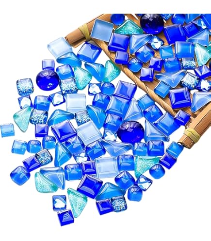 PINUO&KE Mosaic Tiles 225 Pieces / 200 G Pack Of Crystal Glass Mosaic Mosaic Tile Supplies For Home Decoration, DIY Crafts, Plates, Picture Frames, Flowerpots – 1x1 Cm Square Tiles (Red Color