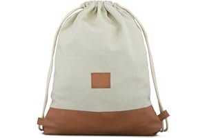 Johnny Urban Worek gimnastyczny dla kobiet i mężczyzn – luke – worek plecak ze sznurkiem – bawełniane płótno – mała kieszeń wewnętrzna na wartościowe przedmioty, piaskowy / brązowy, Rozmiar