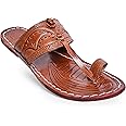 Royal Khwaab Men's Daily/Casual/Ethnicwear Slip-on Brown Color Flat Handmade Kolhapuri Chappal (Brown