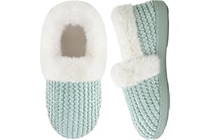 MABOVE Slippers Women Fluffy Slippers Ladies Memory Foam Slippers Winter Warm Closed-back Home Slippers