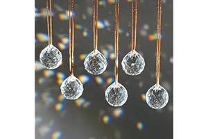 ‎KANPURA 4cm Crystal Ball Prisms Hanging Ornament 6 Pieces Hanging Crystals Decorations for Chandelier Window Home Mothers Day Decoration