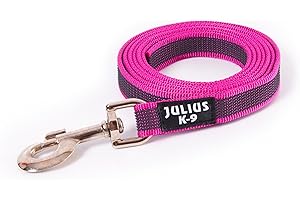 JULIUS K-9 Julius-K9 216GM-PN-1 Laisse antidérapante Color & Gray sans poignée, 20 mm x 1 m, Rose-Gris