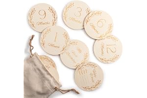 Wood You Buy Milestone Cards, 14 Träbrickor för Baby Milstolpar | Baby Shower-present, Fotorekvisita för Nyfödda, Hello World, Första Året (1-12 Månader), Olika Språkversioner