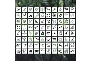 DRIFLO 80Pcs Nature Painting Stencil of Plastic,Patterns Craft Painting Stencil Reusable for Home Wall Decorations, Painting, Spraying, Scrapbooking and Other DIY Art Crafts (Plants and Animals)