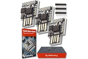 AZDelivery 3 x Placa de Desarrollo Digispark Rev.3 Kickstarter ATTiny85 Compatible con Arduino con USB con E-Book Incluido!