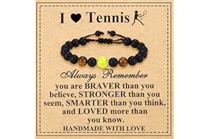 Esmoly Bracciale Uomo Pietre Naturali Braccialetto Calcio/Pallacanestro/Pallavolo/Tennis/Baseball Regolabile Regalo Uomo Ragazzo