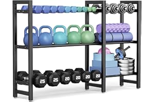 JOSMIMIC Dumbbell Rack 3-Tier 50 Inch Metal Weight Stand Holder Adjustable Spacing Dumbbell Storage For Home Gym Storage (Rack Only)