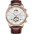 SWAN AND EDGAR Complexity - Automatic Watch for Mens | Moon Face & Open Heart Skeleton Dial | Stainless Steel Case, Sapphire Crystal, Genuine Leather Strap, 30M Water Resistant, 5-Year Warranty
