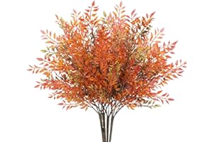LXYANW 4 Pièces Plante Artificielle, Nandina Branches d'automne Artificiel Interieur Exterieur Automne Fausse Plante pour Balcon Jardin Halloween Thanksgiving Déco