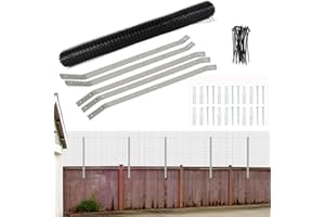 EUNEWR 5 x Over Climbing Protection Cat, 10 m x 65 cm Plastic Rolling Mesh Fence, 5 x 45 cm Garden Stake Angled, Cat Net Protective Net Set, Balcony Cat Protection (5 Holders & 10 m Cat Net)