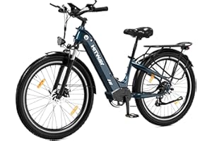 ‎HITWAY HITWAY E Bike 26X3.0 City Elektrofahrrad Pedelec, 250W City Cruiser E-Bike, 48V 18Ah austauschbarer Akku, max. Reichweite 55–80 km, 7 Gänge, Pendler-Elektrofahrrad für Erwachsene