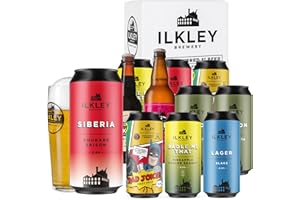 Ilkley Brewery Craft Beer Gift Hamper with Glass - Special Ales Case (11x Bottles/Cans) - Beer Gifts for Men & Women Who Love Local Stout, Pale Ale IPA Beer & Bitter