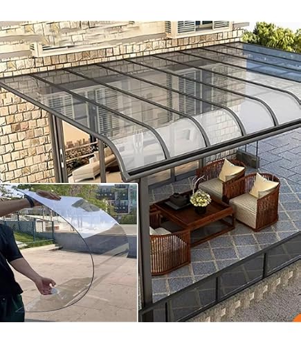Aazon.co: Ezkxoprs Polycarbonate Roof Sheet - 2 Thick - Easy To Cut &ap; Bend, Transparent