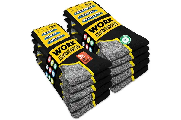 SOXCO 10 Pares Calcetines de Trabajo Hombre WORK Socks