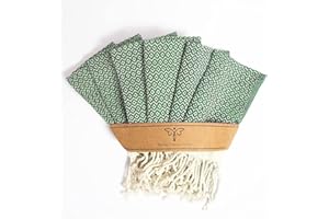 Smyrna Turkish Cotton Wash Cloths Pack of 6 | 100% Natural Cotton, 30x45 cm | Versatile Bath Towels for Bathroom, Hotel, SPA | Ultra Soft, Absorbent, Prewashed Quick Dry Turkish Hand Towels Army Green