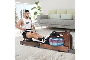 MERAX Rameur à Eau avec Fonction de Pliage,avec Application Kinomaprameur d'entraînement intérieur pour Le Fitness à Domicile Couleur Noyer