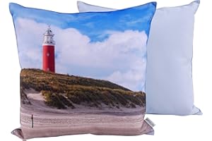 CB Home & Style Outdoor Garten Kissen Wasserabweisend 45 x 45 cm Strand (Leuchtturm1)