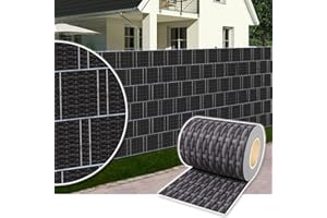 Plantiflex Sichtschutz Rolle 35m Blickdicht PVC Zaunfolie Windschutz für Doppelstabmatten Zaun (Rattan-Anthrazit)