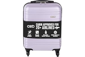 A2B Lightweight 55cm Cabin Approved Suitcase - Small Lilac Coloured Carry on Luggage, Hard Shell, Hand Luggage for Flights, Jet2, BA, Lufthansa, Virgin Airlines AB002 (Lilac, Small)
