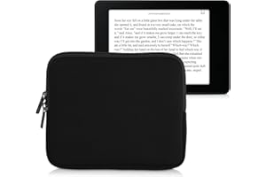 kwmobile Custodia Universale per eReader - Copertina in Neoprene Nero con Chiusura a Zip - Misura 17,5 x 14,7 cm - Astuccio portatablet