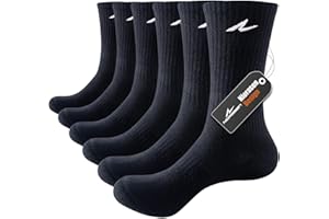 Niorasen Cushioned Sports Socks for Men & Women, Combed Cotton Running Socks, Seamless Crew Gym Socks, 3 Pairs Athletic Golf Socks for Walking, Hiking, Cycling