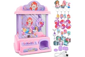 nicknack Claw Machine for Kids, Medium Mermaids Claw Machine Arcade Game Candy Grabber Machine Vending Machine for Kids Prize Grab Machine for Girls Boys
