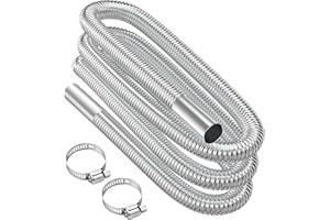 ‎URAQT URAQT Abgasrohr Standheizung, 300 cm Abgasschlauch für Stromerzeuger Auto Edelstahl Abgasrohr Metallschlauch Abgasrohr Standheizung Diesel abgasrohre mit Zwei Edelstahlklammern für Diesel Heizung