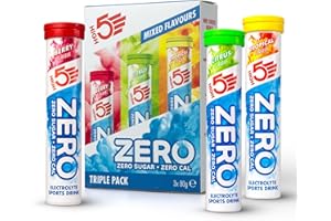 ‎HIGH5 HIGH5 ZERO Elektrolyte Ohne Zucker - Hydration Helper, Für Mehr Leistung und Wohlbefinden - Potassium Calcium Magnesium Brausetabletten - Gemischt, 60 Elektrolyte Tabletten (3 x 20 Stück)