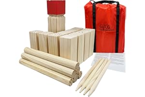 GICO Kubb Gioco Vichinghi: Bello e Duraturo per Bambini e Adulti in Legno di Alta Qualità con Regola e Borsa per Il Transporto 3263