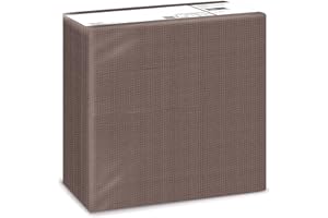 Fato - Servilletas de Papel Secas, Airlaid, Efecto Textil, Paquete de 50 Servilletas, Tamaño 40x40 dobladas en 4, Color Decoración Chocolate