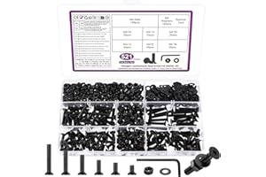 BATENGKEJI 521 Pcs M4 Screws Set, M4 Bolts and Nuts Set, Countersunk Screws Nuts and Bolts Sets, Flat Head Machine Screw and Washers, Hex Socket Head Cap Screw Assortment with Wrench