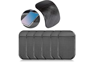 FAVSON 6 Stück Auto Armaturenbrett Anti Rutsch Matten, Premium Antirutsch Smart Handy Halterung Starker Haftung KlebeMatte Waschbare Silikon Matten für Halten von Handy, Brille, Schlüssel
